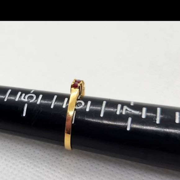 Vintage Vermeil Sterling Ruby Ring - Picture 5 of 9